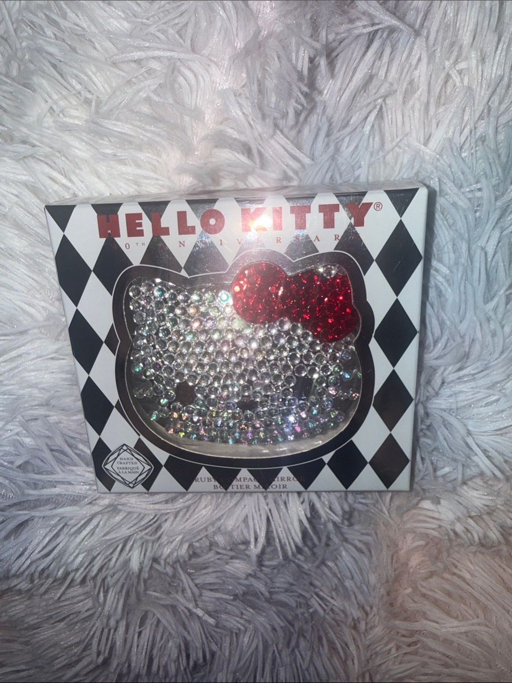 Hello Kitty X Sephora Crystal bling Compact Mirror with Red Bow
